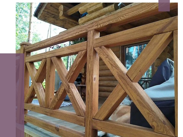 Деревянные перила под ключ в Находке от 7736 руб. 