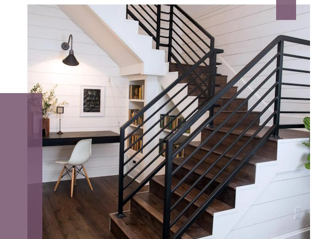 Перила для лестницы в доме в Находке от 7478 руб. — ПРОЛЁТ-Нхд