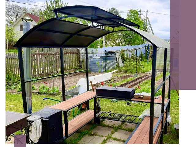 Навесы для барбекю в Находке: изготовление, монтаж и демонтаж