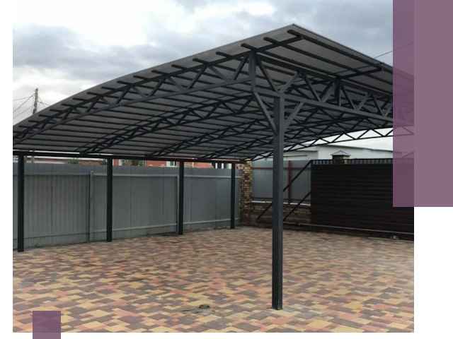 Металлические навесы под ключ в Находке — изготовление и монтаж