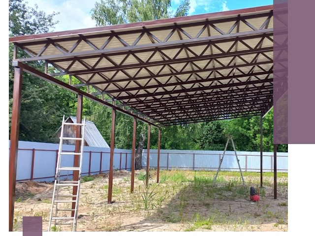 Односкатные навесы под ключ в Находке — изготовление и монтаж