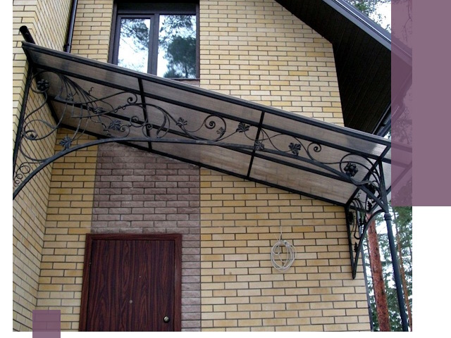 Односкатные козырьки из металла под ключ в Находке