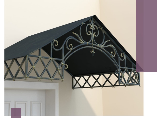 Двускатные металлические козырьки под ключ в Находке